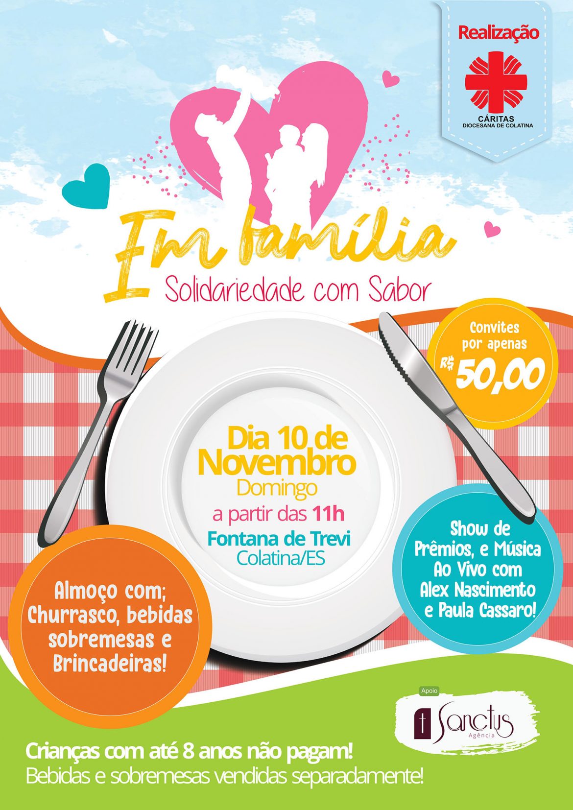 Solidariedade com sabor: Cáritas promoverá almoço em prol de seus projetos sociais