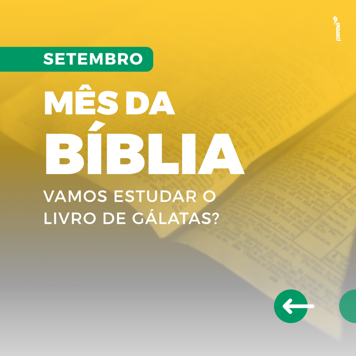 Setembro: Mês da Bíblia! Vamos estudar o Livro de Gálatas?