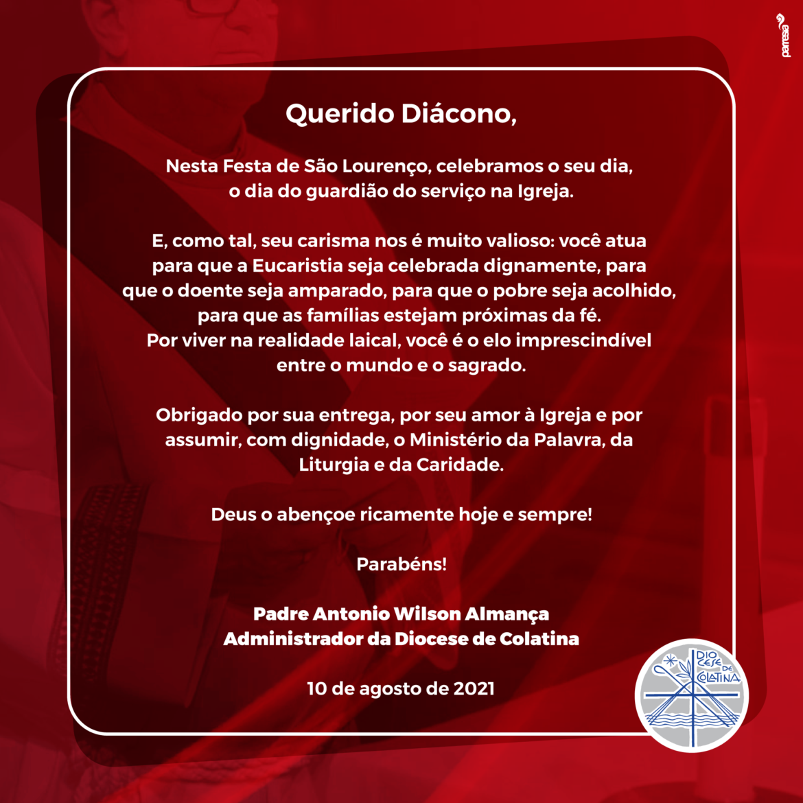 10 DE AGOSTO: DIA DO DIÁCONO