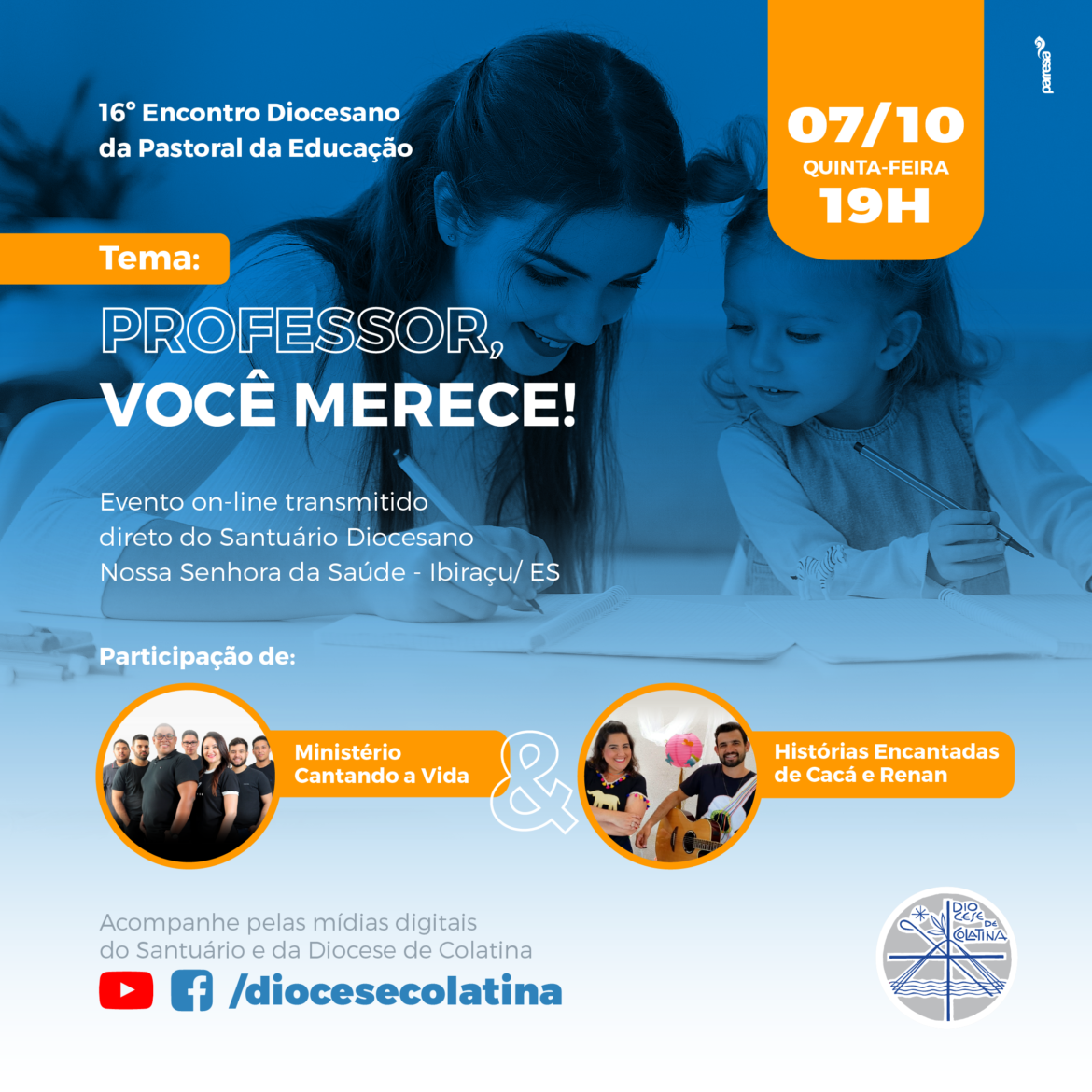 Encontro Diocesano da Pastoral da Educação fará homenagem aos professores