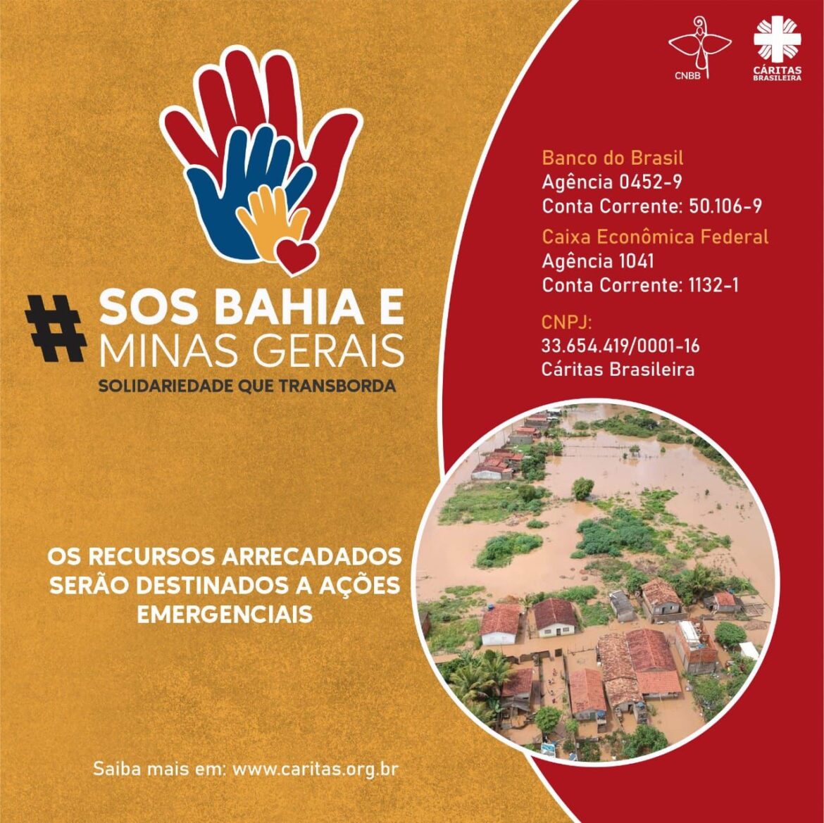 Cáritas lança campanha SOS BAHIA MINAS