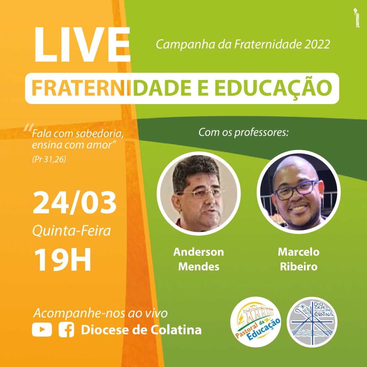 Participe da nossa live sobre a Campanha da Fraternidade