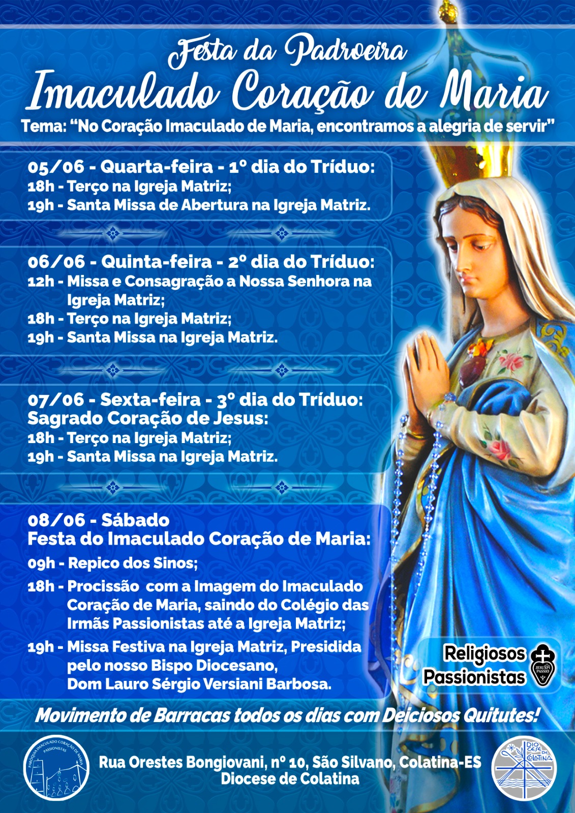 Imagem do WhatsApp de 2024-06-04 à(s) 19.32.49_9b2e0c83 PARÓQUIA IMACULADO CORAÇÃO DE MARIA PREPARA A FESTA DE SUA PADROEIRA