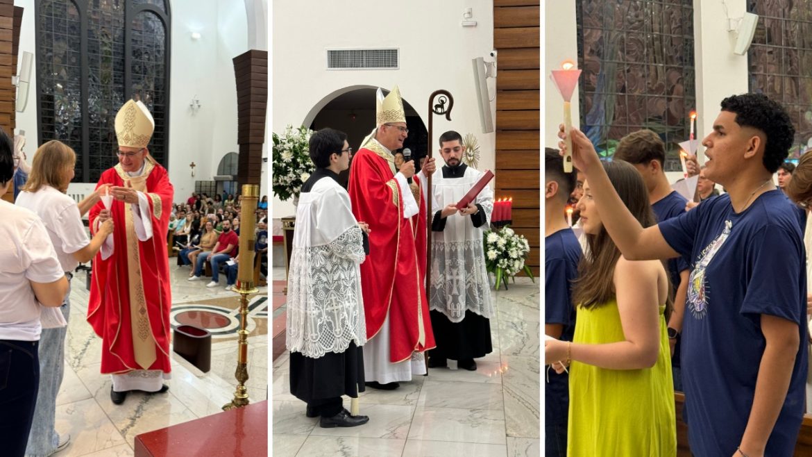 Jovens recebem o Sacramento da Crisma na Catedral de Colatina