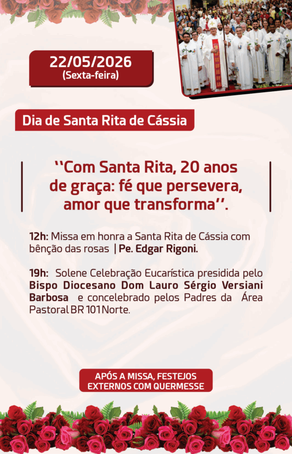 Paróquia Santa Rita celebra novena dos 20 anos em Linhares