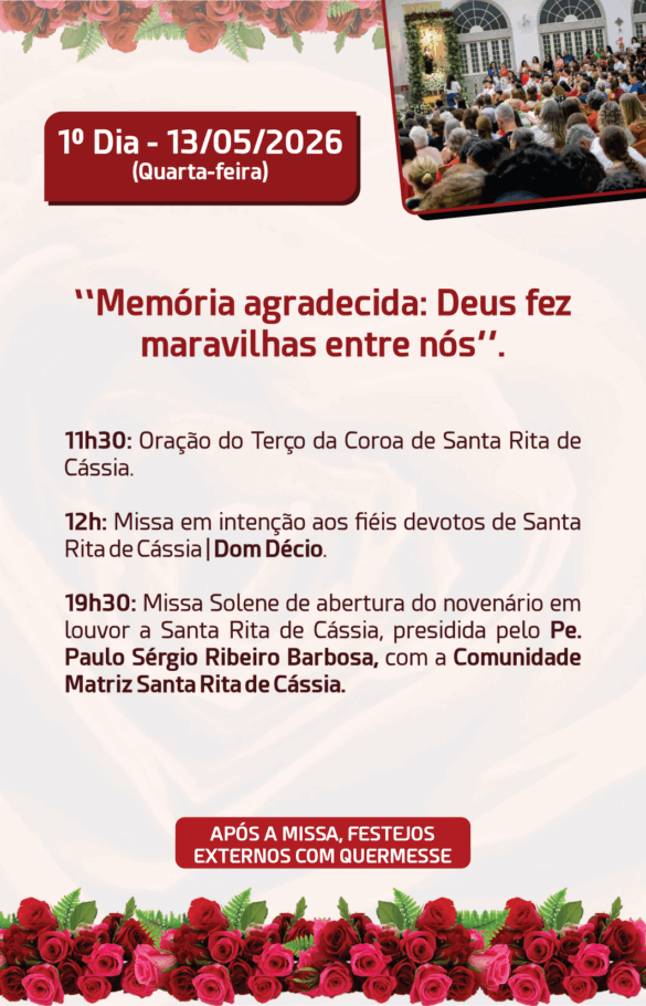 Paróquia Santa Rita celebra novena dos 20 anos em Linhares