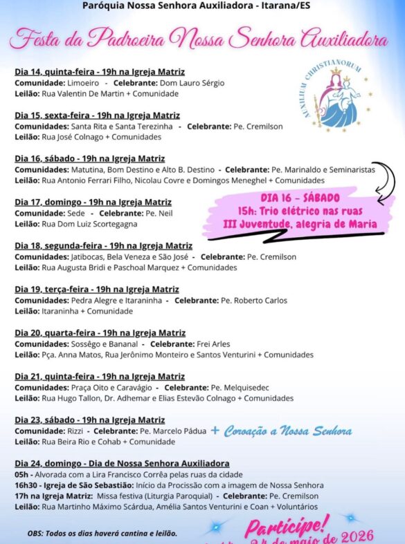 Primeiro dia da novena reúne fiéis em Itarana